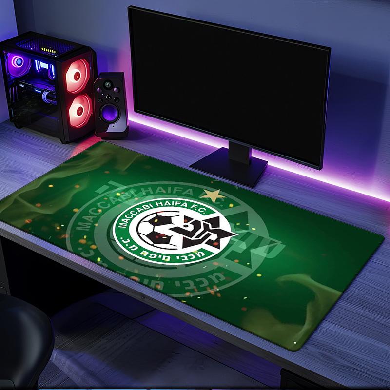 Maccabi Haifa Football Crest mouse pad, rubber base, esports desk mat, mouse pad for gamers and office use, gaming desk , easy to clean mat