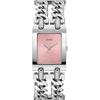 Mod Heavy Metal Pink Dial Silver Metal Ladies Quartz Watch GW0740L1