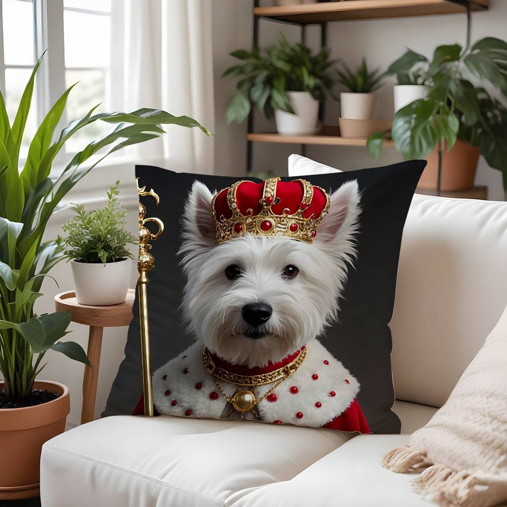 West Highland White Terrier Pillow Case  Plush Fabric Soft  Pillowcase Double Sided Print Cushion Cover Household Gifts