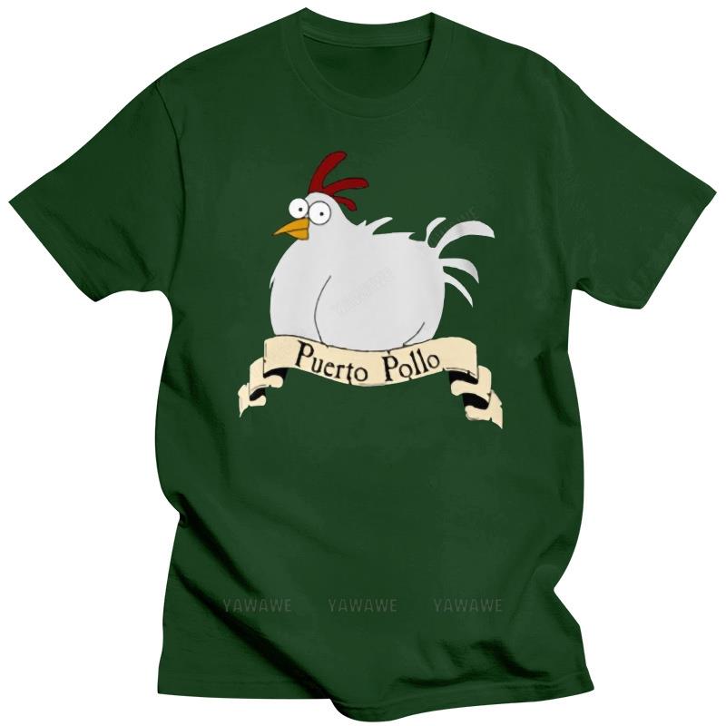 Baumwoll-T-Shirt für Herren, modische T-Shirts, Puerto Pollo T-Shirt, Monkey Island Guybrush Puerto Pollo Plunder Sommer-T-Shirt für Männer