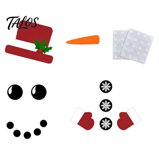 Removable Seasonal Wall Stickers Christmas Snowman Stickers, DIY Decorative Emoticon for Holiday Party Supplies, Festive Surface Decorations