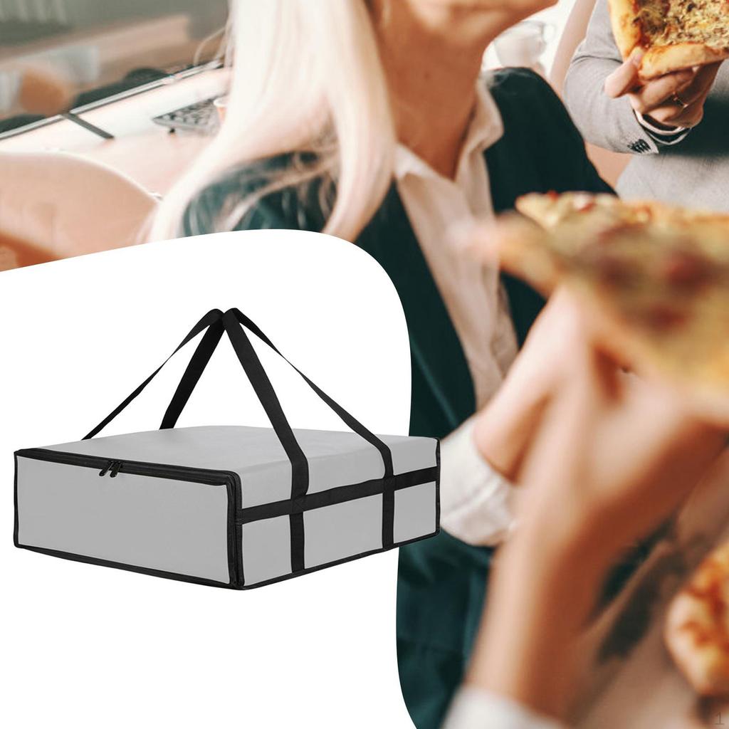 Delivery Pizza Insulation Bag with Double Handles Large Capacity Reusable Fully Insulated for Home