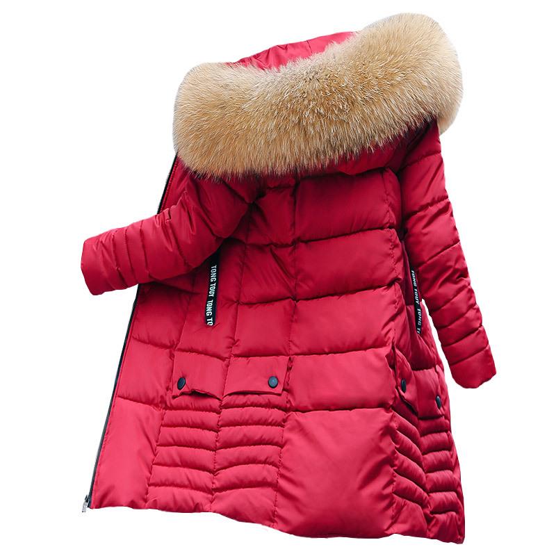 New Down Cotton-padded Clothes Women's Medium and Long Korean Version Fur Collar Slim-fitting Large-size Cotton-padded Clothes