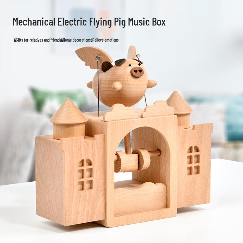 

Fliggy Music Box: Wooden Electric Figurine Music Box for Kids & Valentine s Gifts