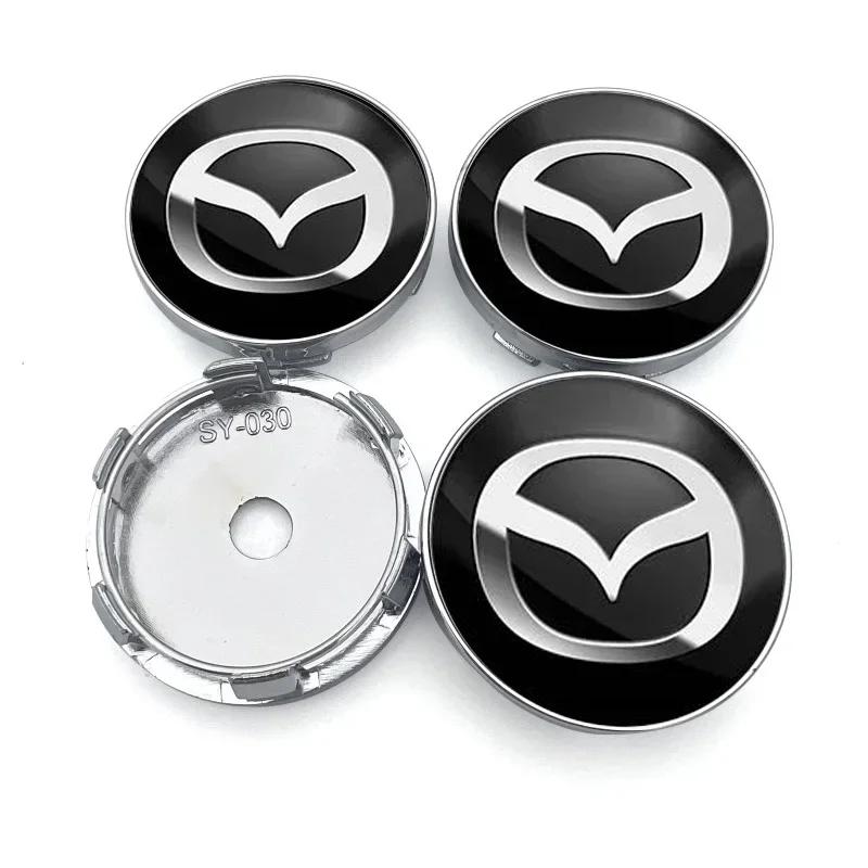 4 Stück 60mm Auto Radnabenkappe Felgenemblem Abdeckung Aufkleber Für Mazda 3 6 CX5 2 CX3 CX9 MX5 RX8 Axela 5 323 626 Demio Atenza MS