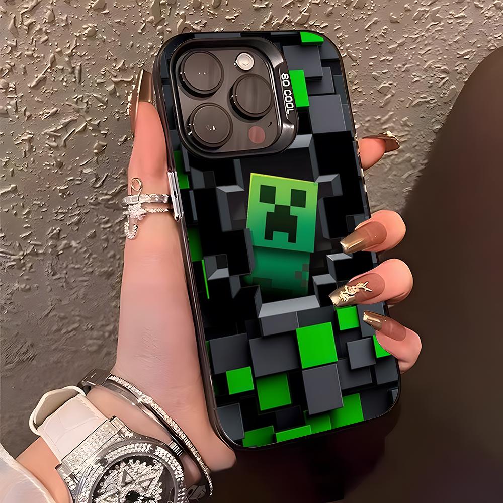 Game M-ine-c-crafts Phone Case For IPhone17 Air 16 15 14 Plus 13 12 11 Pro XS Max Silver Black Bumper Case