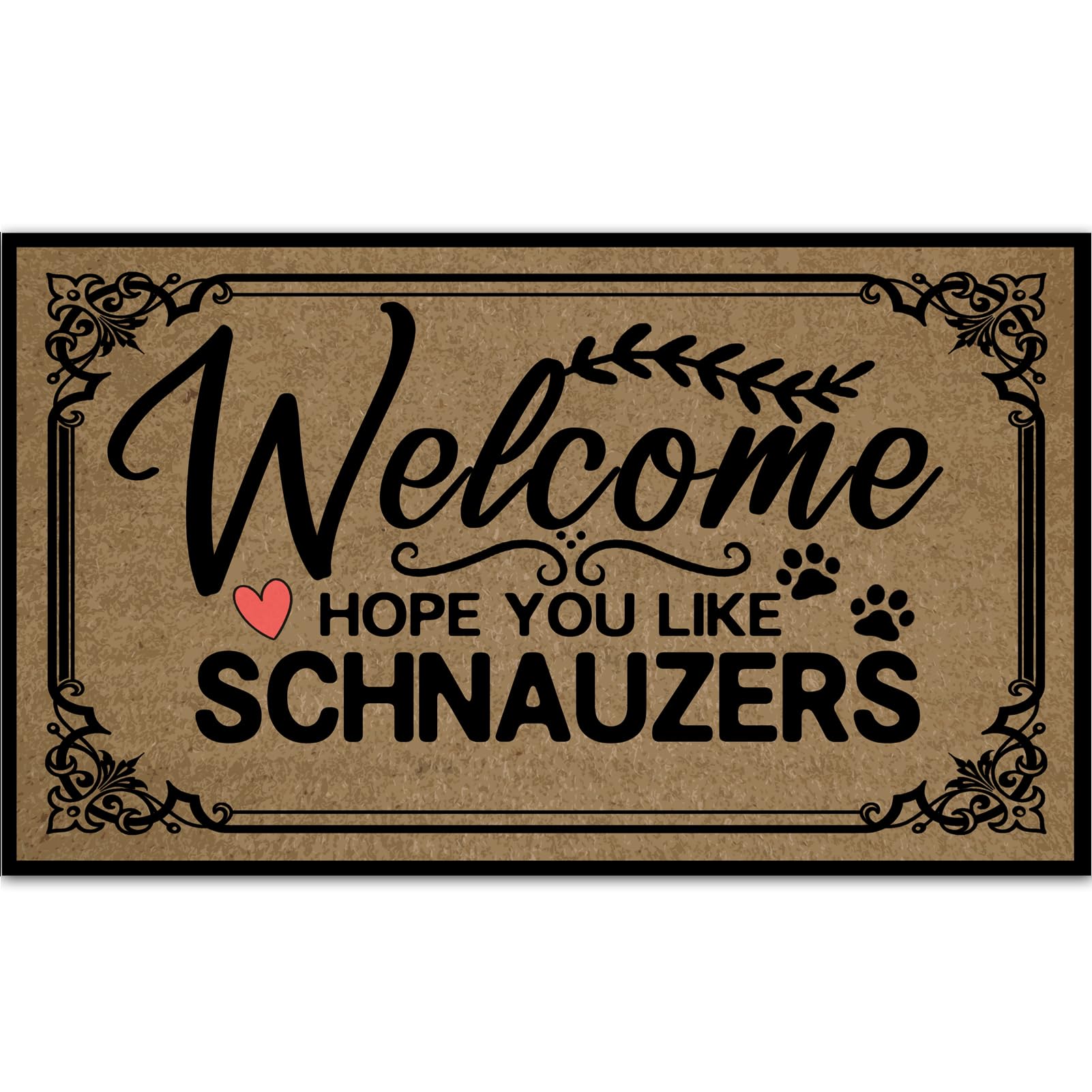 Hoop dat je van Schnauzers houdt Welkom Deurmat Rubber Badkamer Keukenmat Tuin Garage Deur Vloermat Antislip Tapijt Vloerkleed 23.6x15.7 Inch