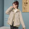 Women Autum Winter Hooded Neck Long Sleeve Solid Color Loose Chic Casual Warm Cotton Coat Jackets