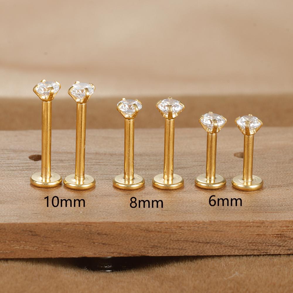 Labret Tragus Stecker Ohrring 16G Chirurgenstahl CZ Kristall Monroe Helix Knorpel Conch Medusa Lippe Körper Piercing Schmuck