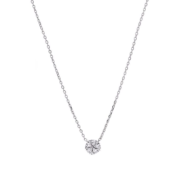 Collier en argent 925 Luxenter avec zirconium brillant finition en rhodium - Ashee