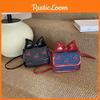 Children Cherry Bow Fruit Pattern Mini Purse With Embroidery Key Holder Girls