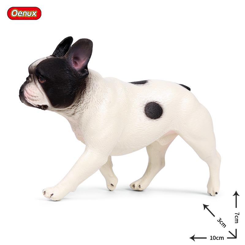 Oenux Lovely French Bulldog Animals Cute Puppy Sleep Lazy Dog Action Figures Model Figurine PVC Home Decoration Education Toy