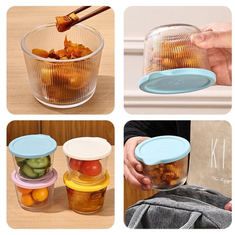 1/4Pcs 200Ml Glass Storage Jars Transparent Thicken Glass Storage Containers Multifunction Fresh-Keeping Mini Clear Jars Kitchen