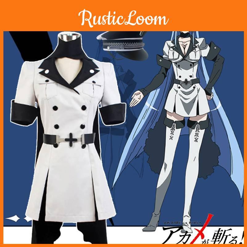 Akame Ga Kiru! Esdese Cosplay Costume Set Black And White Anime Outfit For Women S M L Xl Xxl Sizes