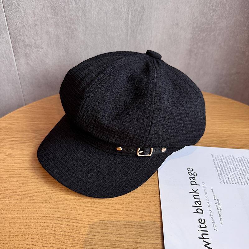 Autumn and winter hat women's retro hat fashion versatile cap small octagonal hat