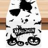 1pc White Black Halloween Table Runner Pumpkin Witch  Pattern Dustproof Durable Tablecloth for Halloween Theme Party Decoration