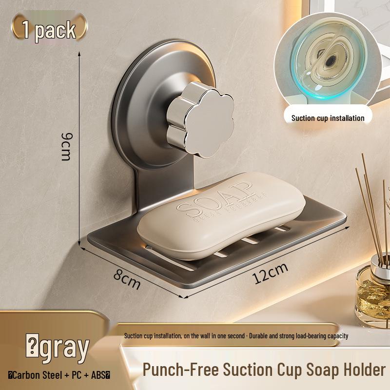 Wall-Mounted Double-Layer Soap Holder with Drainage