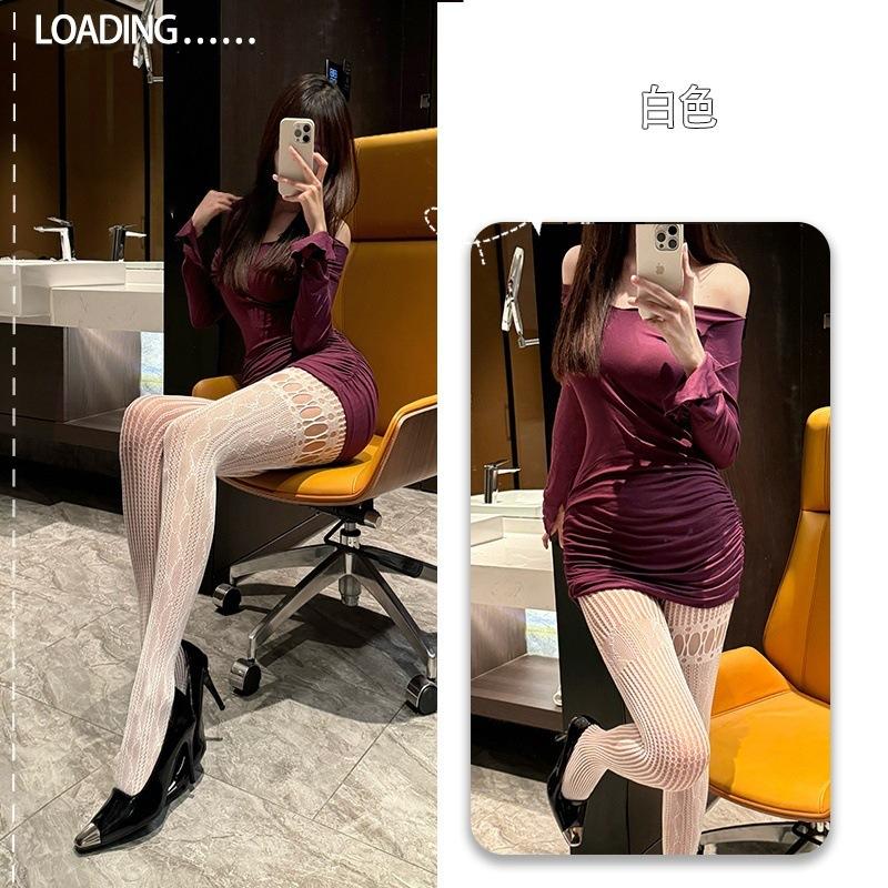 Sex Underwear Hollow Fishnet Socks Sexy Babes Personality Black Silk Women Thin Pure Desire Wind New Bottom Pantyhose