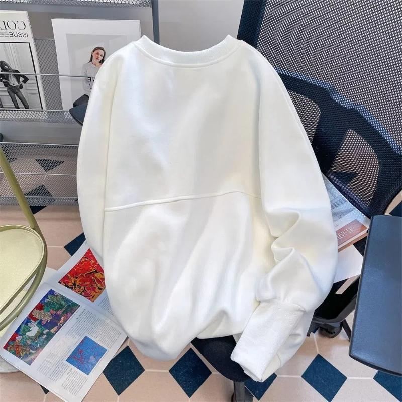 Trendy Boyfriend Spring Autumn 2024 New Splicing Pullovers O-Neck Letter Fashion Solid Color Loose Casual Long Sleeve Hoodies