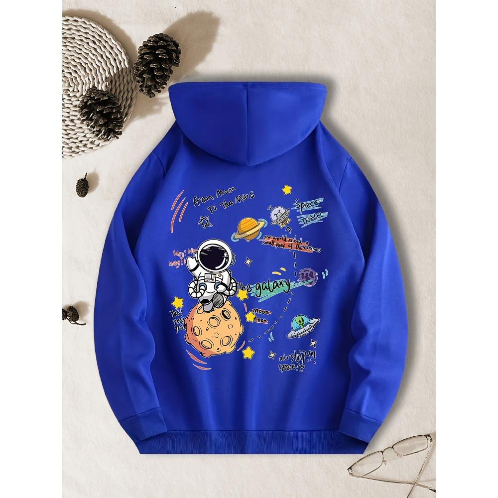 Men's Casual Cap Sweatshirt With geometric print and machine washable kangaroo Bag Y2k sweatshirt