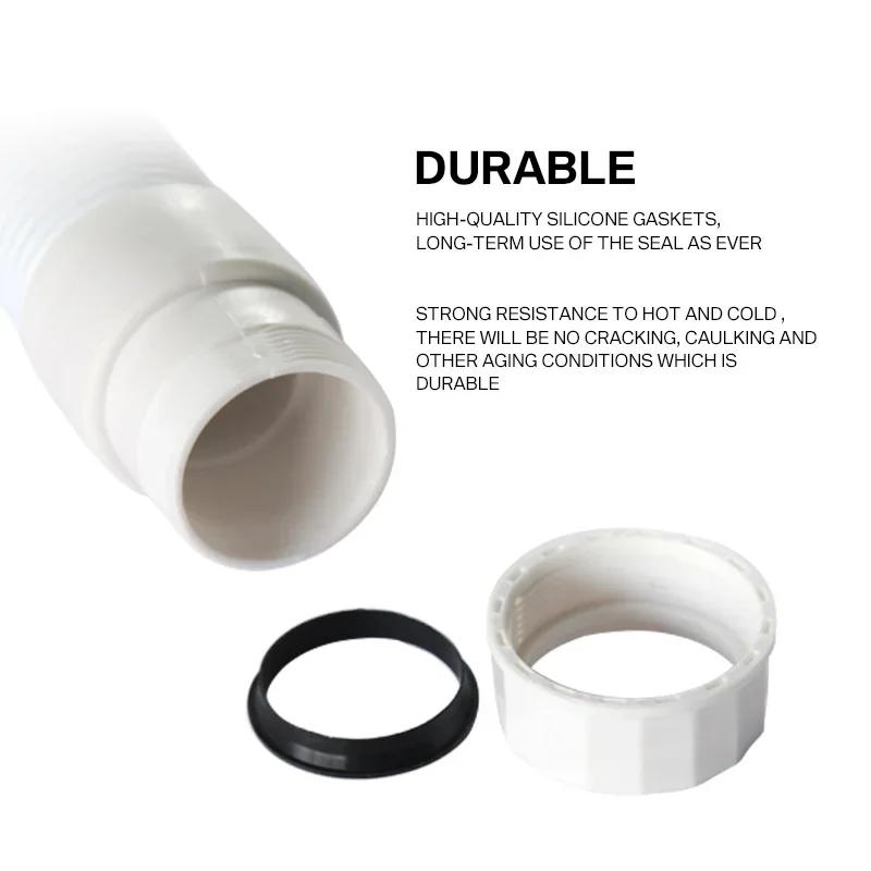 36-79cm Kitchen Sewer Pipe Flexible Bathroom Sink Drains Downcomer Wash Basin Electroplated Plumbing Hose Stretchable Hose