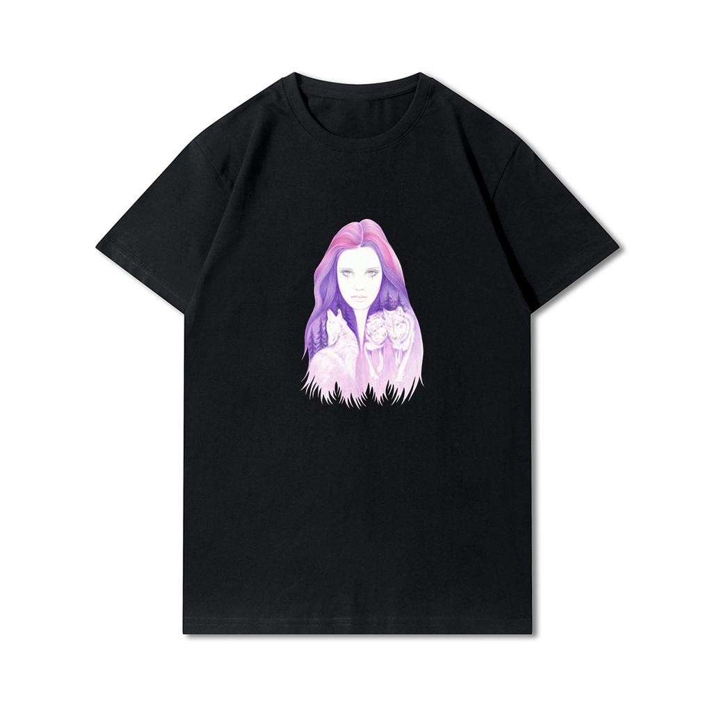 Plus Size XS-3XL 100 Patterns Oversize Summer T Shirts for Women Love Letters Printed Casual Short Sleeves Tops 100% Cotton O Neck Tees