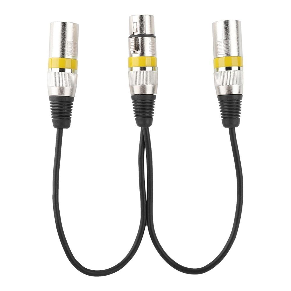 30cm Length XLR Female To Dual Male Splitter Zinc Alloy Plug Audio Mic Extension Cable XLR Splitter Cable for Canon For Speakers
