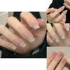 Handmade Gradient Nude Nail Stickers Wholesale For Students With Detachable Sparkling Rhinestones