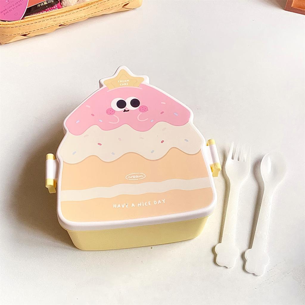 Cartoon Car Bento Lunch Box Rectangular Leakproof Plastic School Kids Portable Microwave Food Container School Child Lunch Box