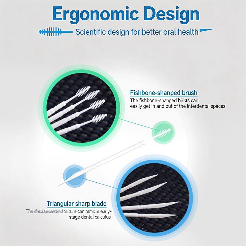 240Pcs/Box Portable Fish Bone Shape Disposable Plastic Toothpicks Teeth Cleaning Interdental Brush Oral Gum Teeth Cleaning Care