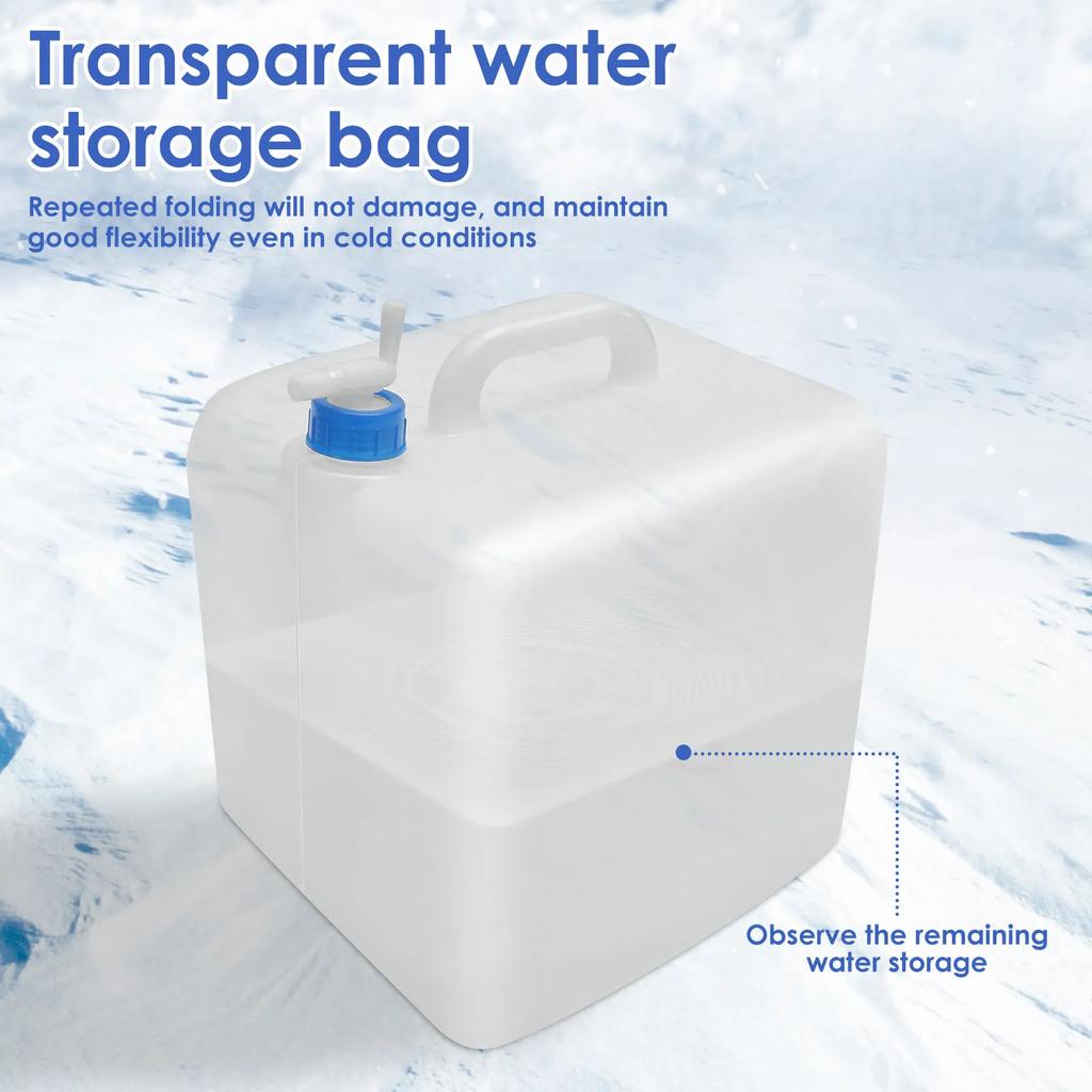 2 Stück 20L Faltbarer Trinkwasserbehälter mit Zapfhahn Tragbare Großraum-Wasserspeicherbeutel für Outdoor Camping Wandern