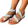 Large Size Bohemian Sandals Summer Flower Flat Beach Sandals Size European and American Sandals