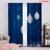 2pcs,2D Plane Printing Print Curtains White Snowflake Durable 100% Polyester Fabric (without Rod) Decorations For Home for