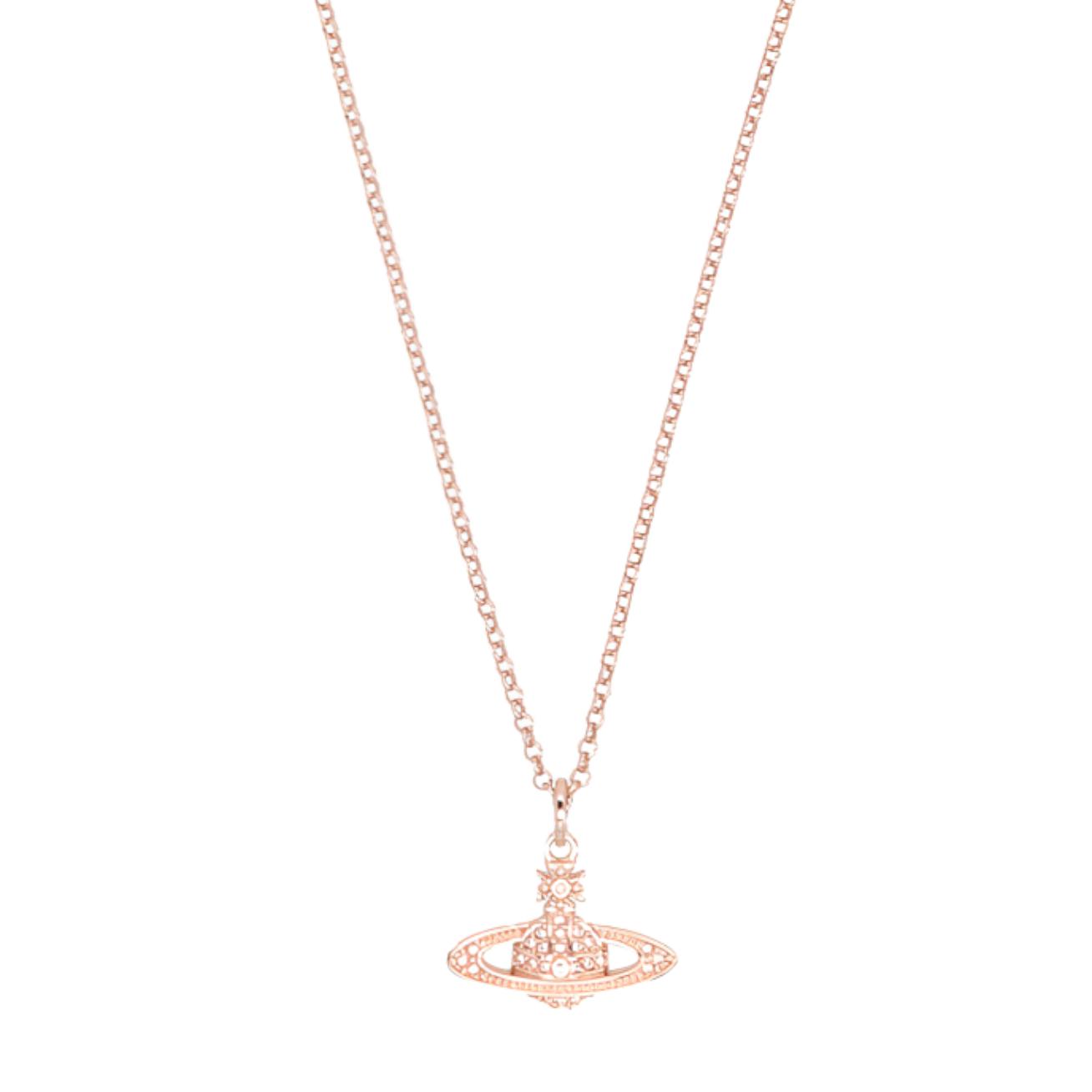 Vivienne Westwood Mini Bas Relief Pendant Necklace Women necklace Rose-Gold 63020086G120CNG120 Box