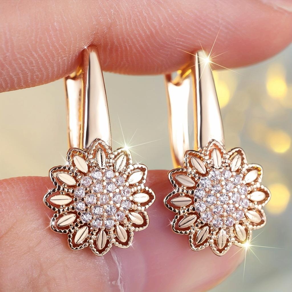 Classic Cute Personality Inlaid Zircon Earrings for Women Fashion Luxury Wedding Vintage Zircon Bridal Accessories