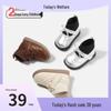 New Winter Bow Snow Boots: Leather & Velvet Korean-Style Girls' Sock Shoes for Baby Walkers