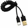 USB Type C Cable Coiled Spring Spirals Type-C Male to USB 2.0 Male Extension Cord Data Sync Charger Cable for Phone
