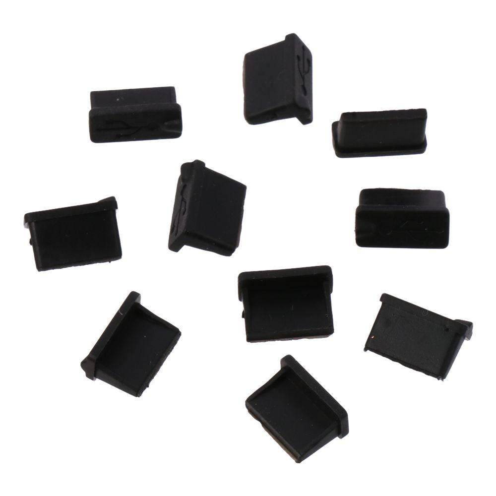 20 Pcs 13 X 5 X 8mm USB Female Port Cover Caps Black USB Port Plugs Dust Cover