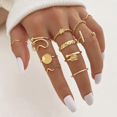 Bague d'ouverture d'été étoile élégante Glamour tempérament étoile mode femme fête polyvalente bague de luxe en or fin