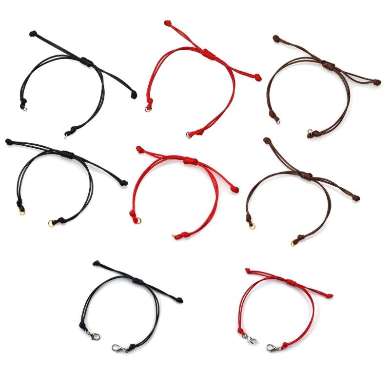 2 Stück Handgefertigtes Gewebtes Armband Halbfertiges Handseil für Frauen Mädchen Wachsfaden Armbänder Freundschaftsschmuck Geschenk