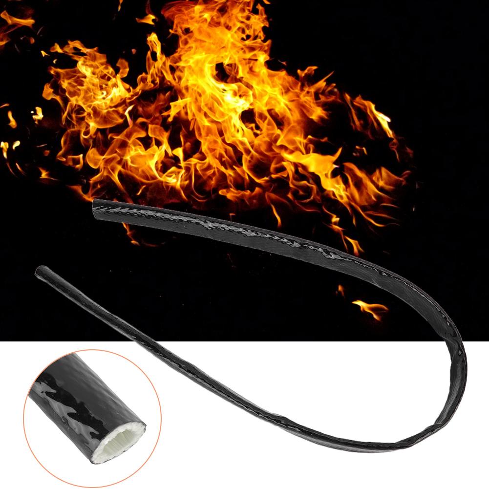 3.3ft Black Heat Fire Sleeve Fire Braid Flame Heat Shield  58 ID 0.6in Fits AN10 Fuel Hose