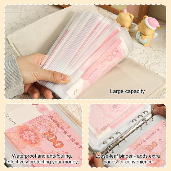 Money Saving Challenge Binder Savings Book with 10 Cash Envelopes Cute Animal Deposit Binder Holds 100 Banknotes for Kids Boys Girls