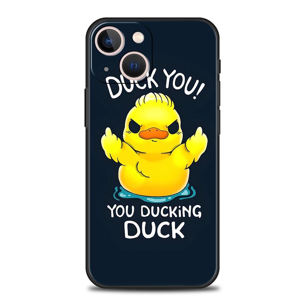 Cartoon Duck Phone Case Cover for iPhone 17 16 15 14 13 12 Pro Max 11 Pro Max 17 AIR Plus Shockproof Soft TPU Shell Fundas Capas