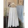 Spring and summer small fresh embroidered flower skirt women's new high waist and thin a word versatile casual medium and long skirt