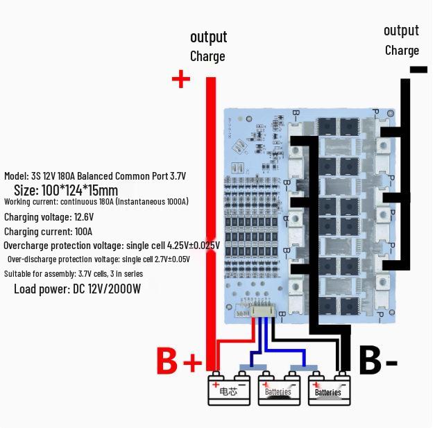 12V Lithium Battery Protection Board: 3-4 Series, High Current Equalization (100A, 200A, 300A), 3.2V Lithium Iron Compatibility.