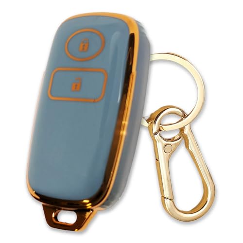 

Чехол для ключа из ТПУ с цепочкой для ключей для Daihatsu Toyota | Совместимость с Wake Cast Tanto Thor Boon Mira e:S Mira Tocot Переместить холст (Тип С 1 Б