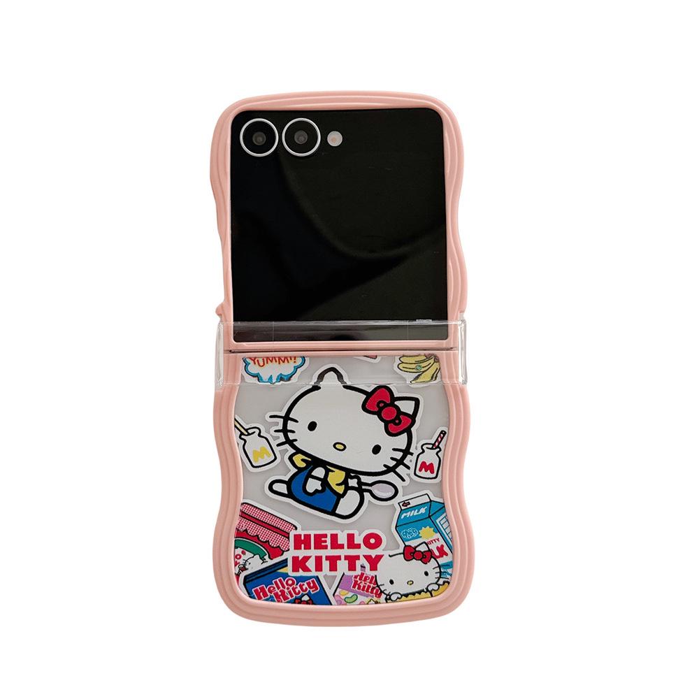 Hello Kitty Soft PC Protective Case with Lanyard for Samsung Galaxy Z Flip Series