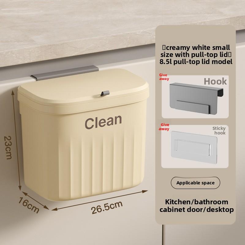 Küchenmülleimer mit Deckel, zum Aufhängen, leicht zu reinigen. Wandhängender Mülleimer für das Badezimmer. Haushalts-Dichtungsring für Wasserdichtigkeit.