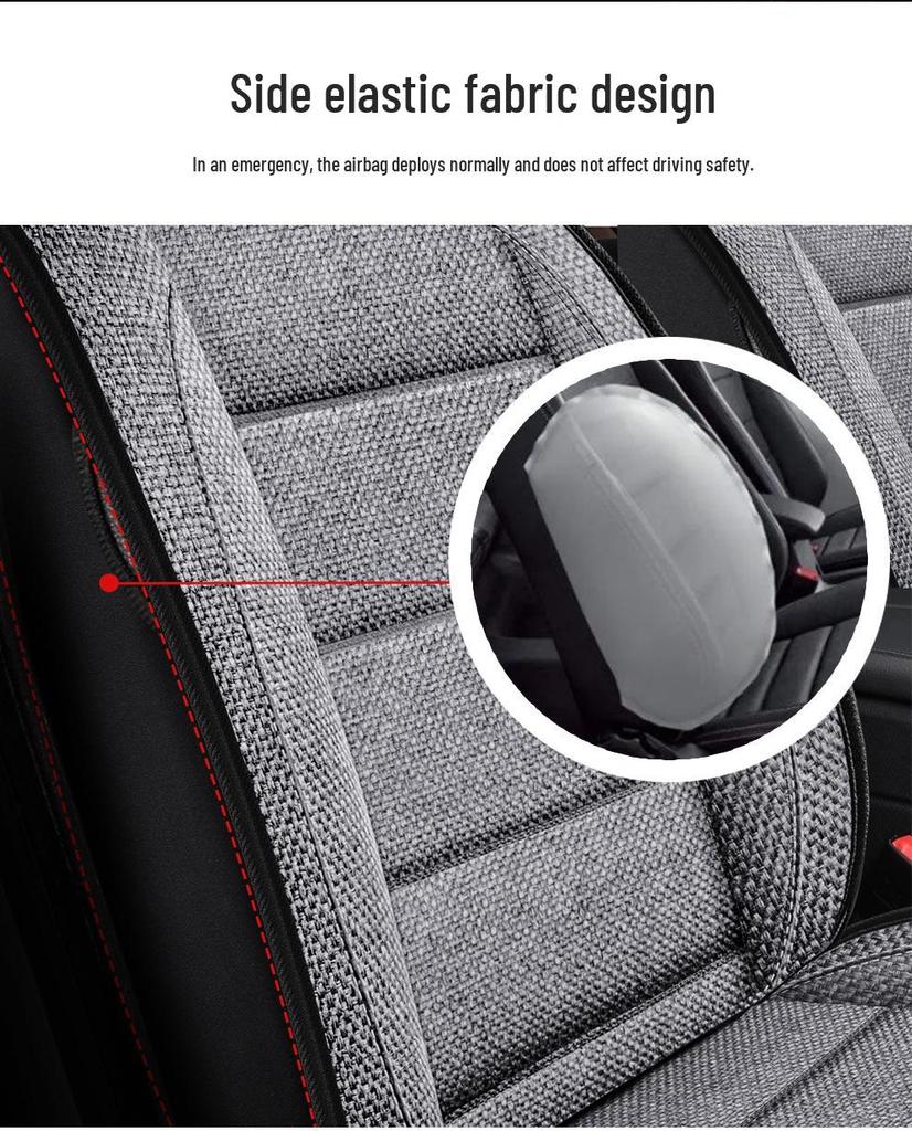 Five-Seater Full Coverage Coarse Linen Car Seat Cushion Cover
