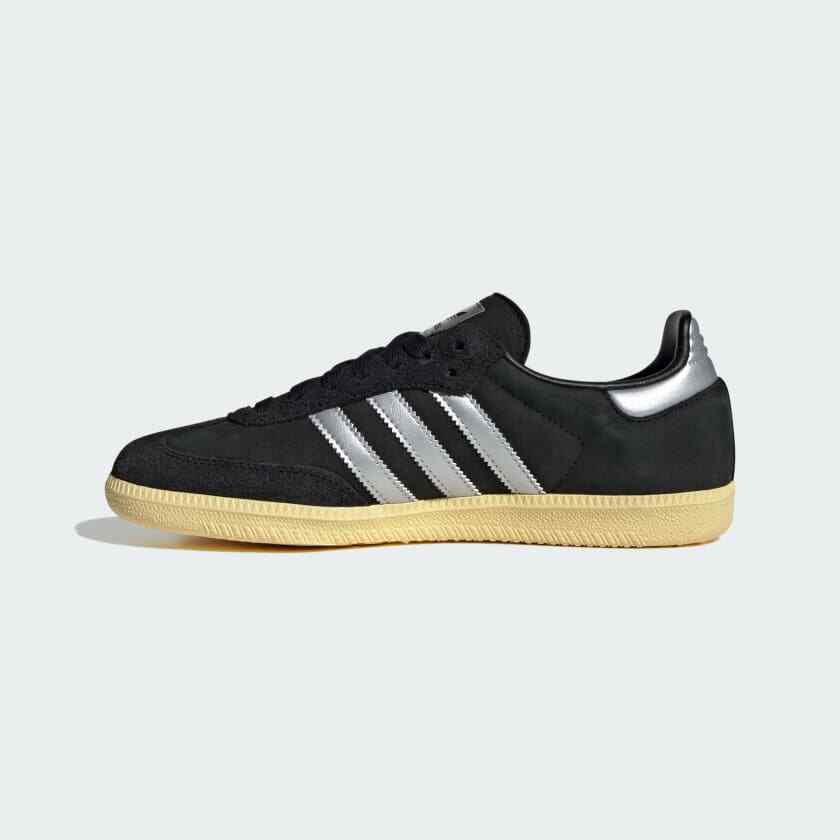 IE8128 Adidas Originals Samba OG Core Black Matte Silver Almost Yellow (Women's)